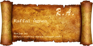 Raffai Ágnes névjegykártya